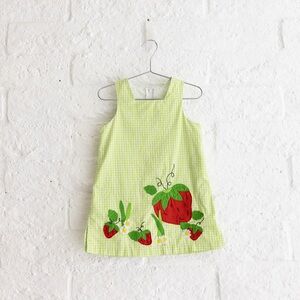 Green Goodlad Gingham Dress with Strawberry Design - Girls Size 2T